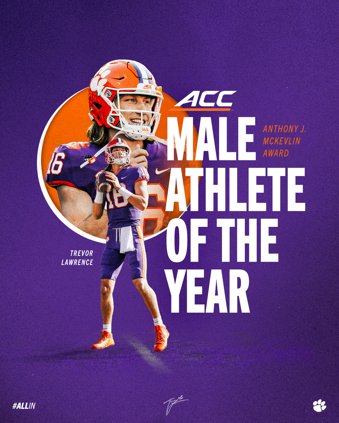 Lawrence Earns McKevlin Award as ACC Male Athlete of the Year