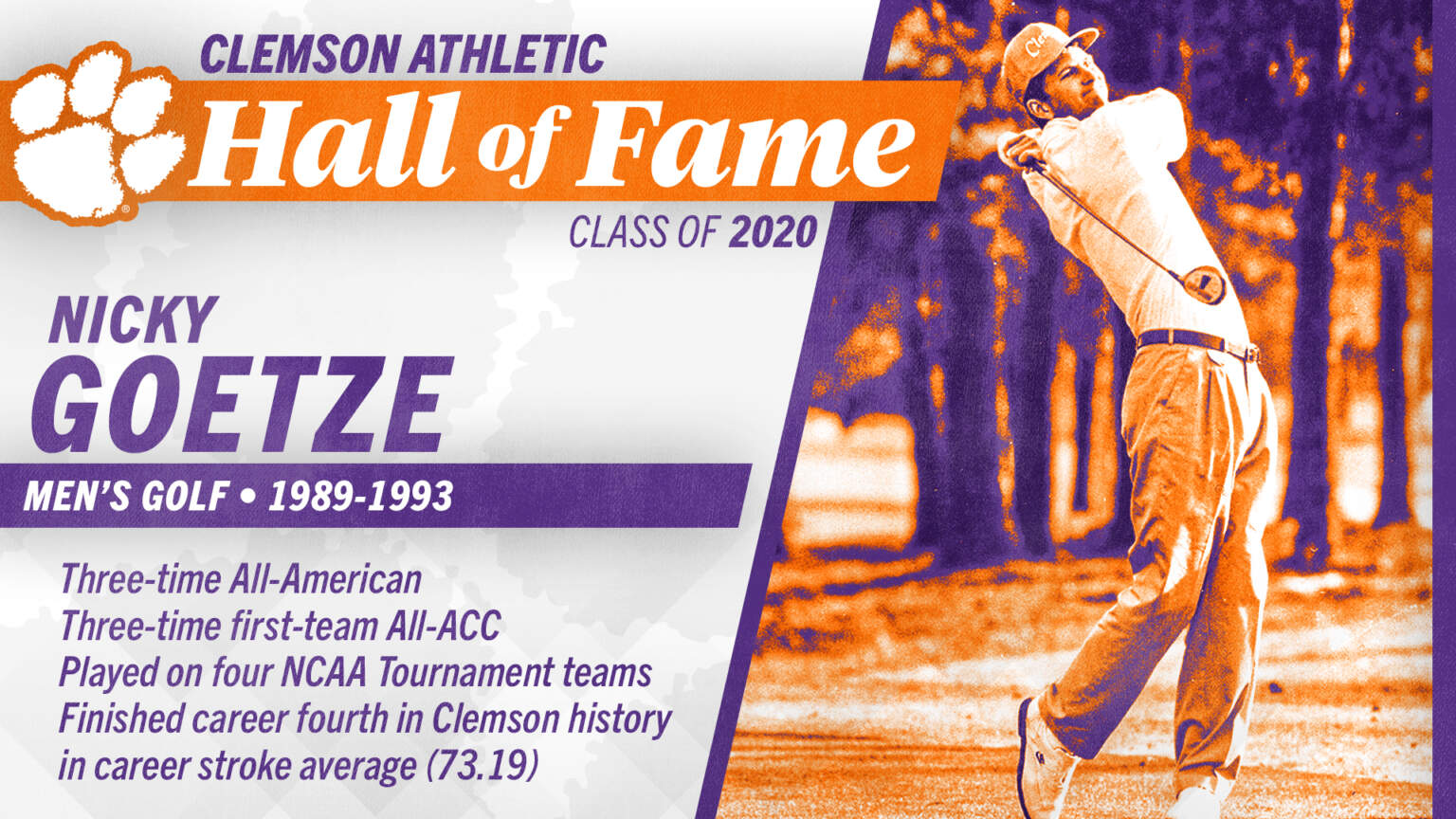 Nicky Goetze Inducted into Clemson Hall of Fame Clemson Tigers