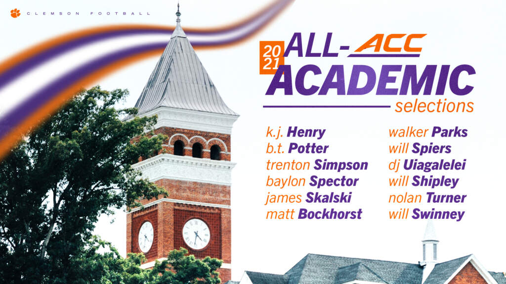 Clemson Produces Program-Record 12 Players on All-ACC Academic Team