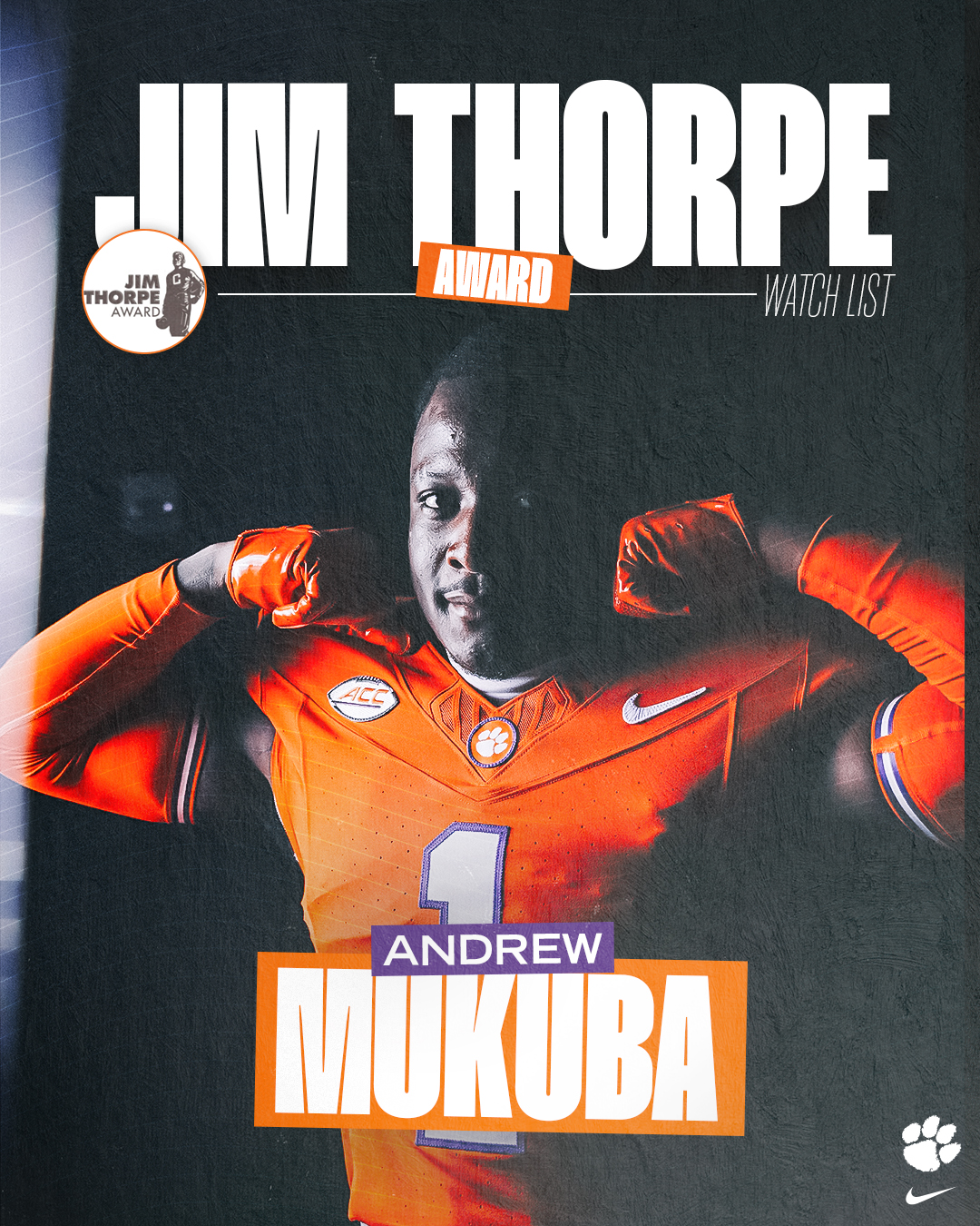 Mukuba Placed on Thorpe Award Watch List