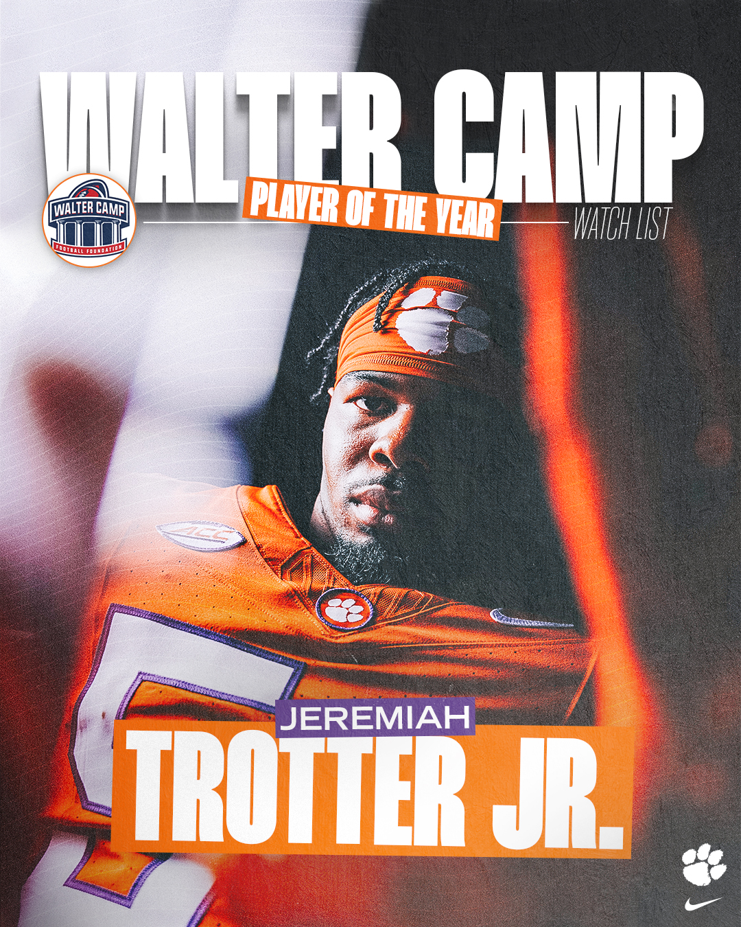 Trotter Placed on Walter Camp Player of the Year Watch List