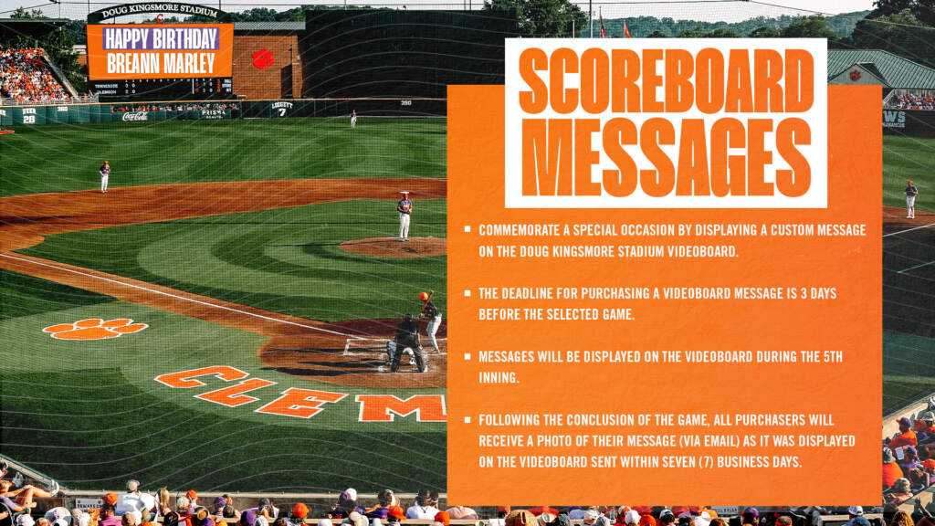 Scoreboard Messages Available To Purchase