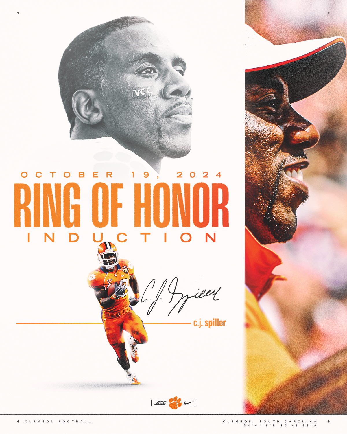 Clemson to Induct Spiller into Ring of Honor Pregame on Oct. 19