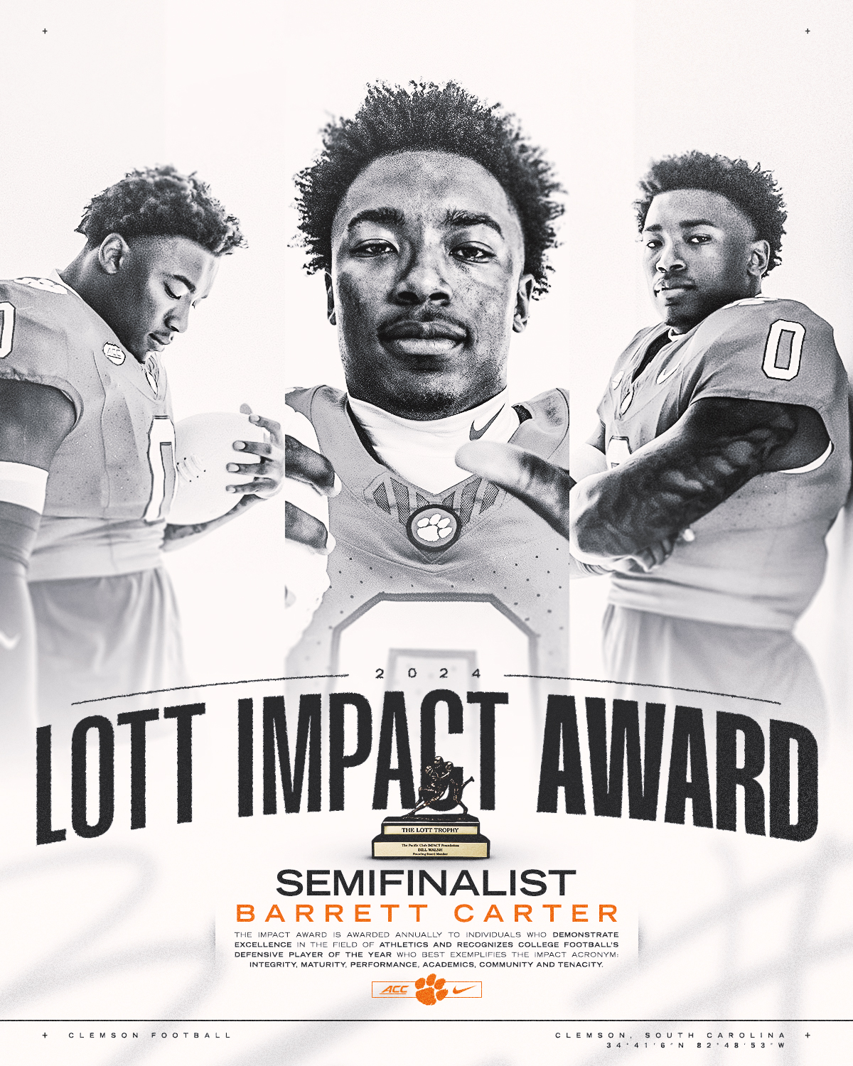 Carter Named as Lott IMPACT Trophy Semifinalist