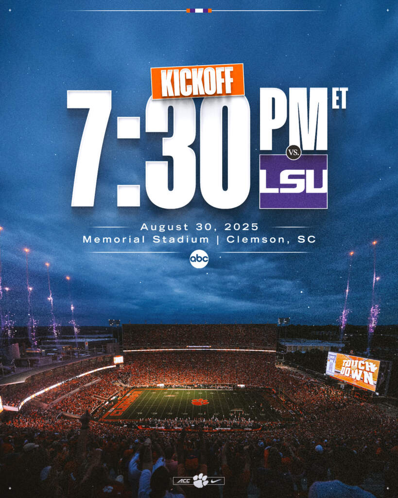 Clemson-LSU Game Set for Prime Time
