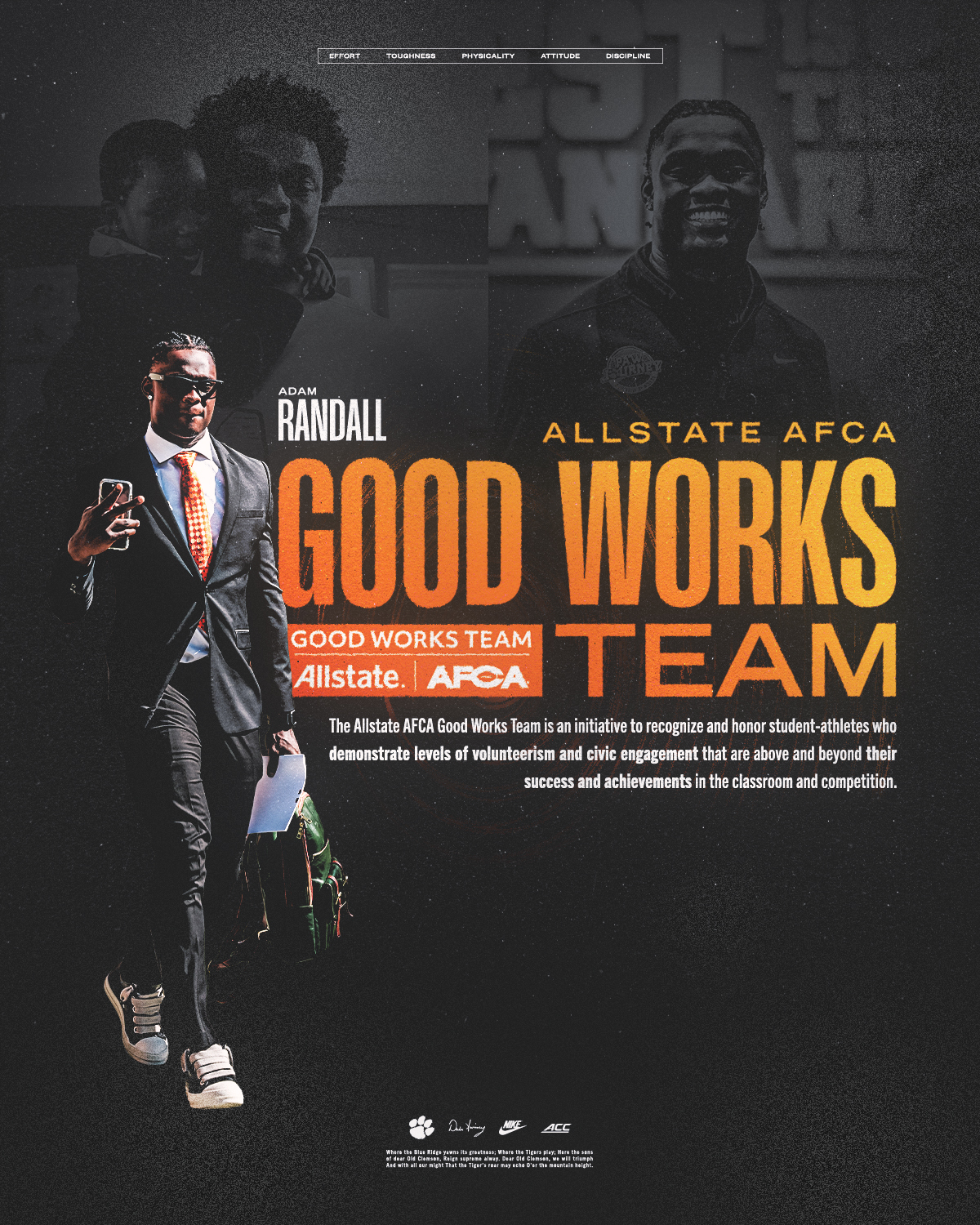 Randall Named to AFCA Good Works Team