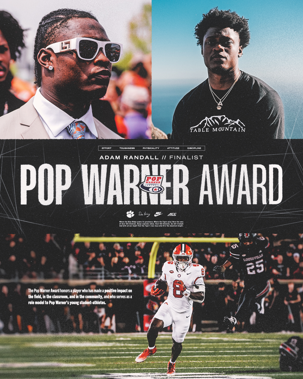 Randall Named as Pop Warner Award Finalist