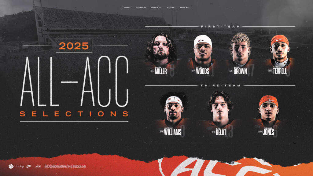 Seven Tigers Garner 2025 All-ACC Honors