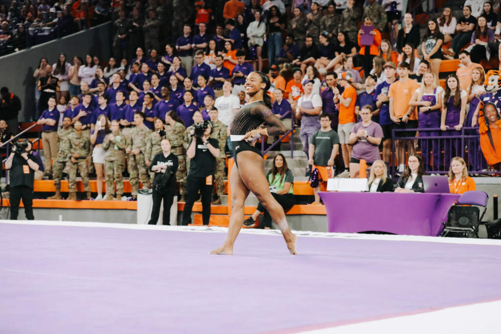 GYM: Clark Nearly Perfect, No. 14 Tigers post 196.525 in Win Against Pitt