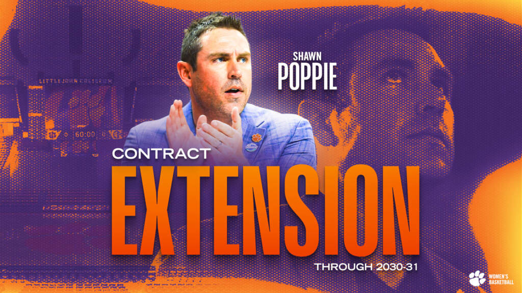 Clemson Women’s Basketball Head Coach Shawn Poppie Signs Contract Extension