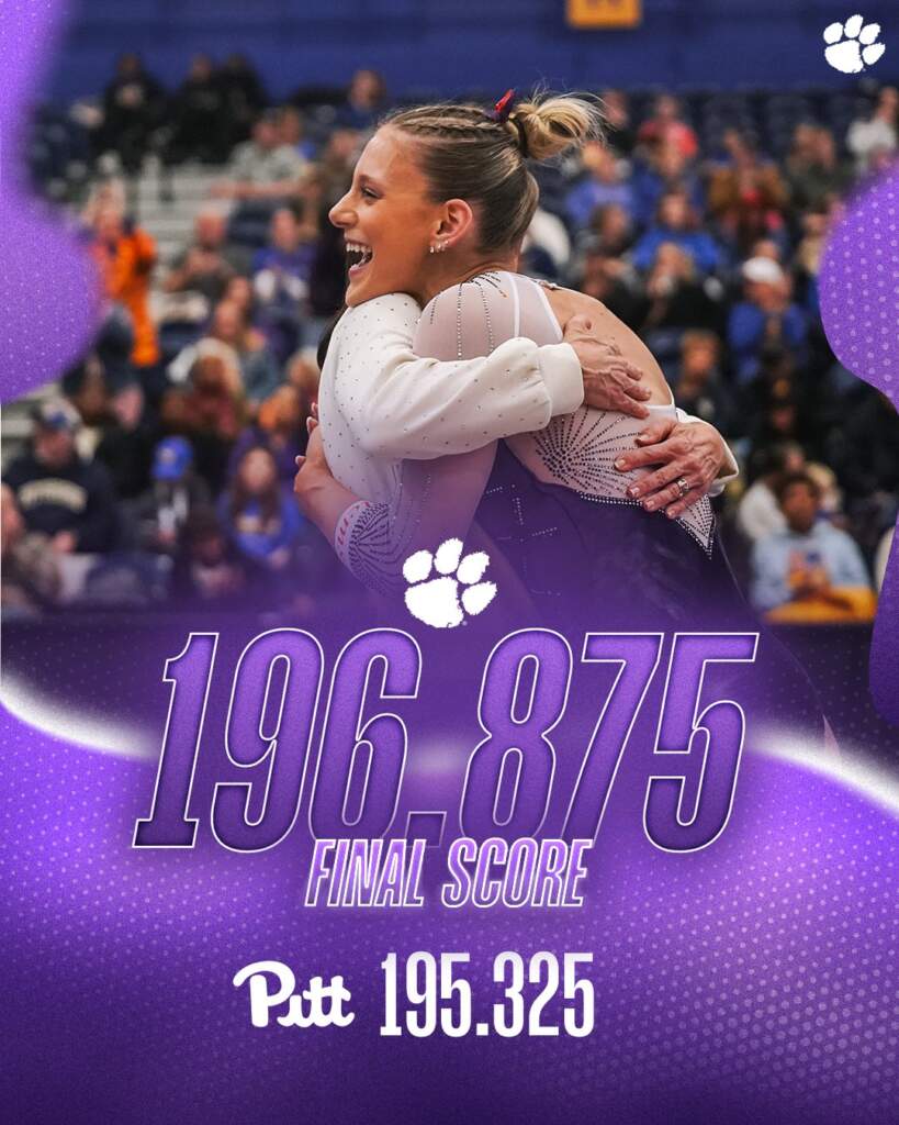 GYM: No. 14 Clemson Posts Best Road Score Ever In Dual Meet Win at Pitt